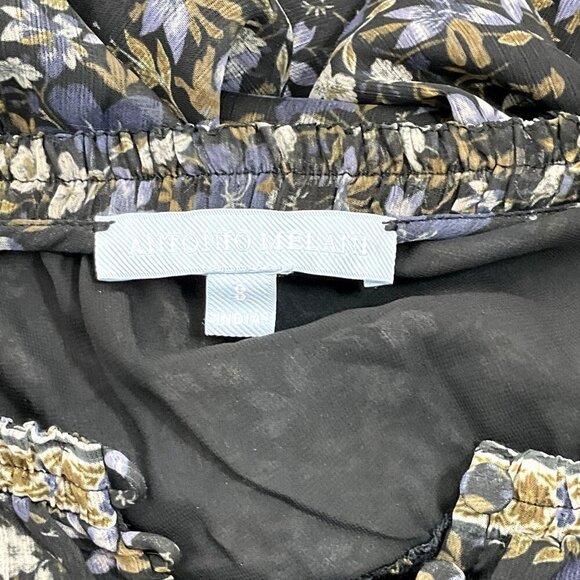 Antonio Melani Dress Women 8 Floral‎ Lined Buttons Semi Sheer Long Sleeves Flowy - Picture 3 of 11